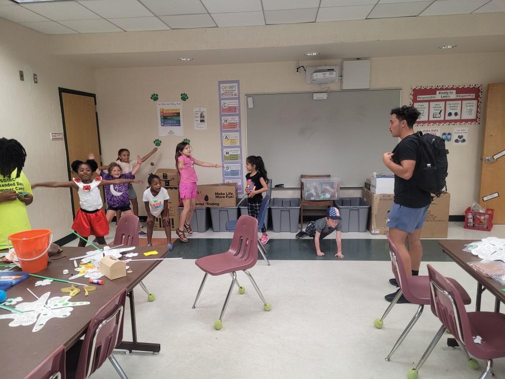 Extended Day Summer Camp burning off some energy on a rainy afternoon!