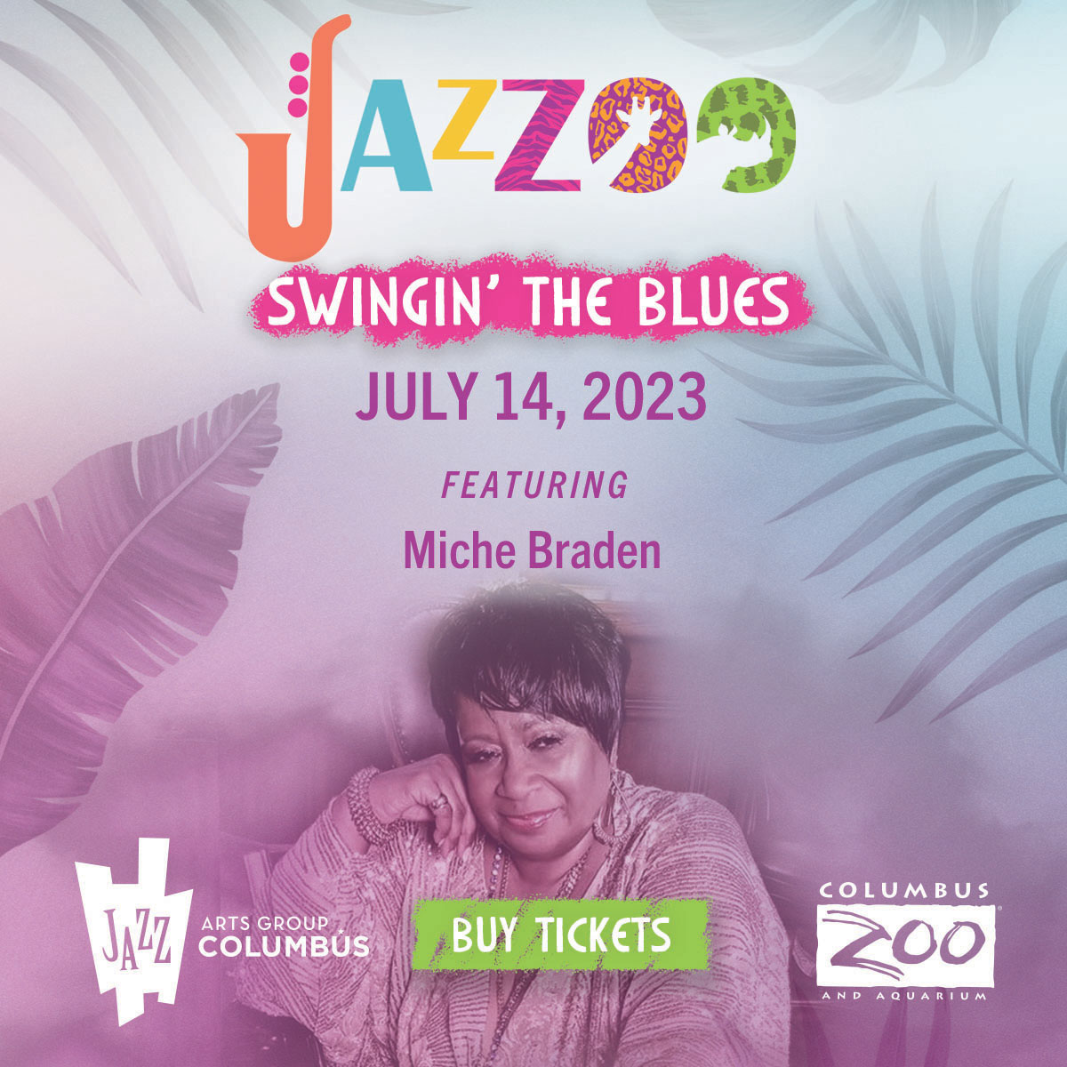 jazzartsgroup's tweet photo. We're almost 1 week away from the first JazZoo concert of the season! Tomorrow is the last day to reserve a table for the July 14th concert! To hear your Columbus Jazz Orchestra Swingin’ the Blues with Miche Braden visit https://t.co/8yn6G3HvHJ! https://t.co/Tn5H0s70vC