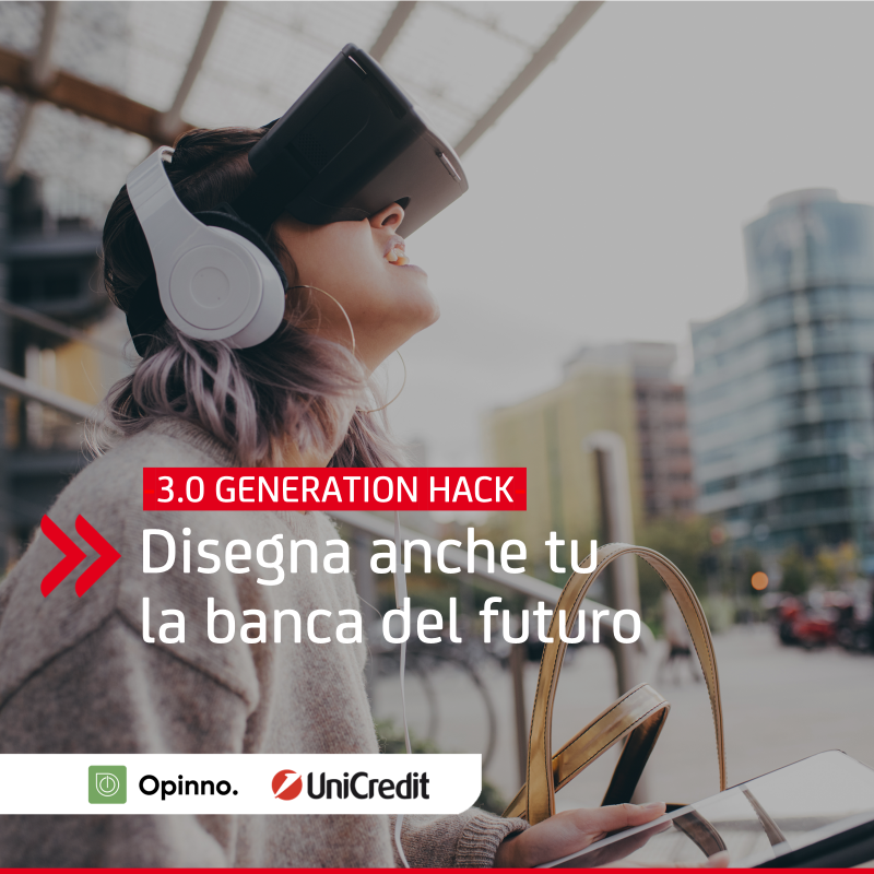 UniCredit_IT's tweet photo. #OurFuture #Digital: siamo orgogliosi di presentare 3.0 #GenerationHack, l'Hackathon che #UniCredit in collaborazione con @OpinnoItaly lancia a tutti i giovani talenti del mondo universitario per creare un mondo bancario protagonista della terza generazione del web.