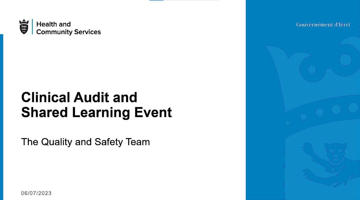 MoulsonJ's tweet photo. Really enjoyable and informative Clinical Audit and Shared Learning event. #moh #learning #civitiy #healthaudit #teamhcs @civilitysaves @Visharoo @andreabowringLD @GovJsyHCS @GovJersey https://t.co/iP9IPV5boP