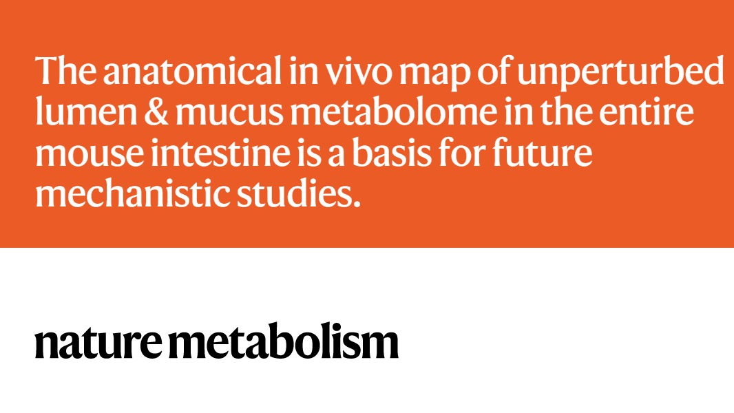 RESEARCH BRIEFING

The authors determined the metabolome and microbial composition of the liquid luminal content of the gut &amp; the viscous mucus lining the intestinal epithelium at 15 sampling sites along the entire organ in mice.

nature.com/articles/s4225…