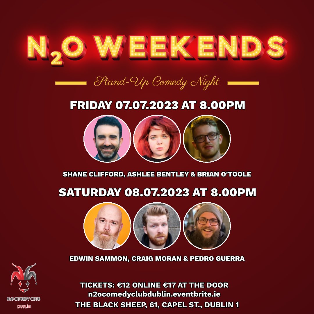 This weekend!
Get your tickets 👉🏾 n2ocomedyclubdublin.eventbrite.ie

#DublinsFinest #dublin #dublincity #Ireland