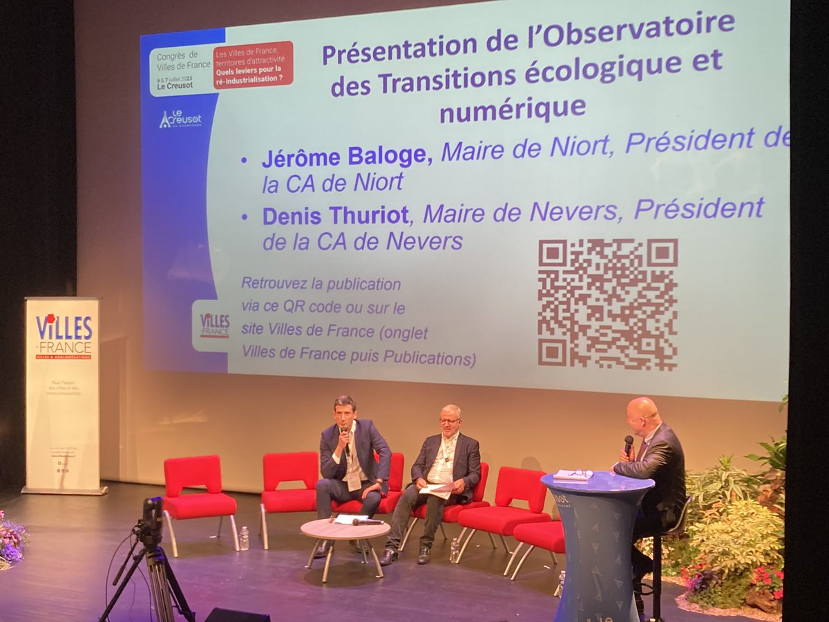Présentation de l’Observatoire des #transitons #ecologique #energetique #numerique de <a href="/VillesdeFrance/">Villes de France</a> avec les partenaires dont <a href="/ENGIEgroup/">ENGIE</a> au #CongresVDF2023 <a href="/claire_waysand/">Claire Waysand</a> <a href="/ThierryRaevel/">Thierry Raevel</a> @GuillienSabine <a href="/CatherineMinaux/">Catherine Minaux</a>