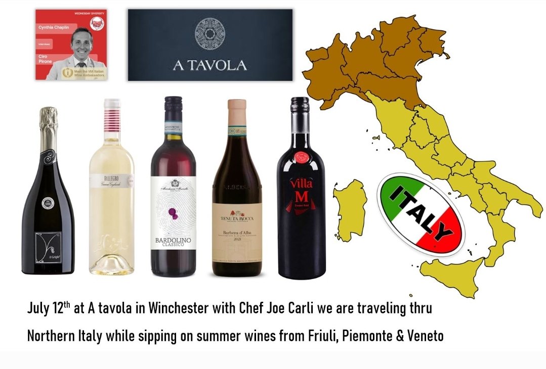 Next week <a href="/A_tavola_/">A Tavola</a> in Winchester with Chef Joe we are touring a bit of everything north of #Italy 🇮🇹 @horizonbeverage