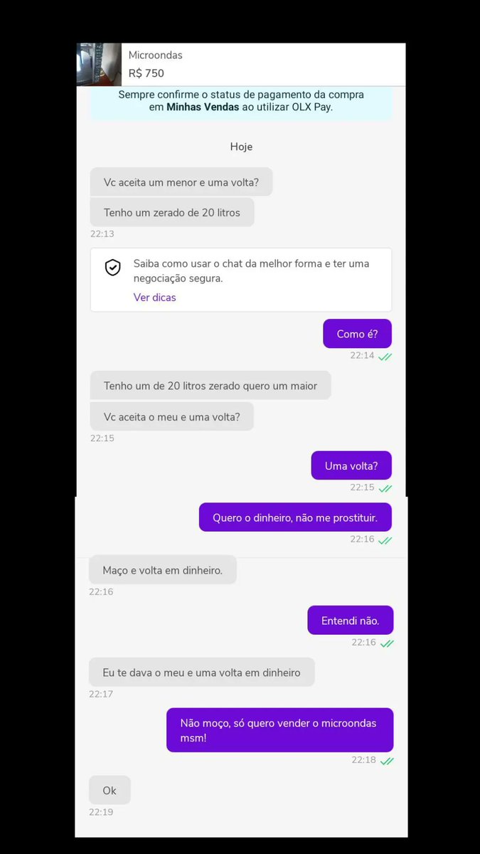 JSThamys's tweet image. E minha amiga que foi vender o micro-ondas dela o cara disse:- eu te dou o meu e mais uma volta.. ela respondeu que não era garota de programa .
🤣🤣🤣🤣🤣