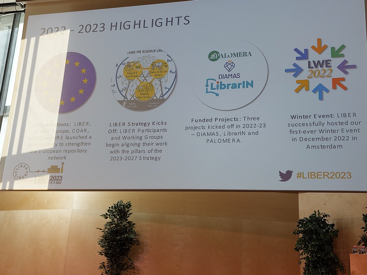 The Joint Strategy to strenghten the European repository network joinly launched by @COAR_eV , @OpenAIRE, @SPARC_EU and @LIBER highlighted by the LIBER president in its Annual report at the annual meeting at #LIBER2023