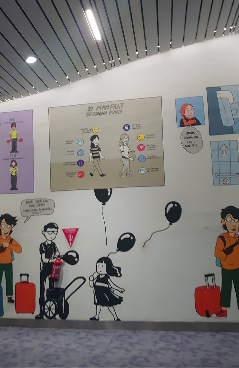 mpandoko's tweet photo. I'm not joking they put up half-assed murals titled "10 manfaat berjalan kaki" @T3CGK https://t.co/b5v4KEEHrO