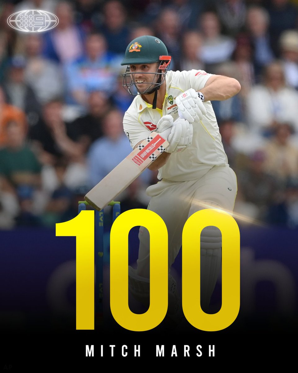 A hundred for the ages that makes your heart full. 💚💛

We love you Mitch Marsh - take a bow. 🤝

#TheAshes 3rd Test | Live, on Channel 9 &amp; 9Now.

#9WWOS #Cricket #Ashes #ENGvsAUS