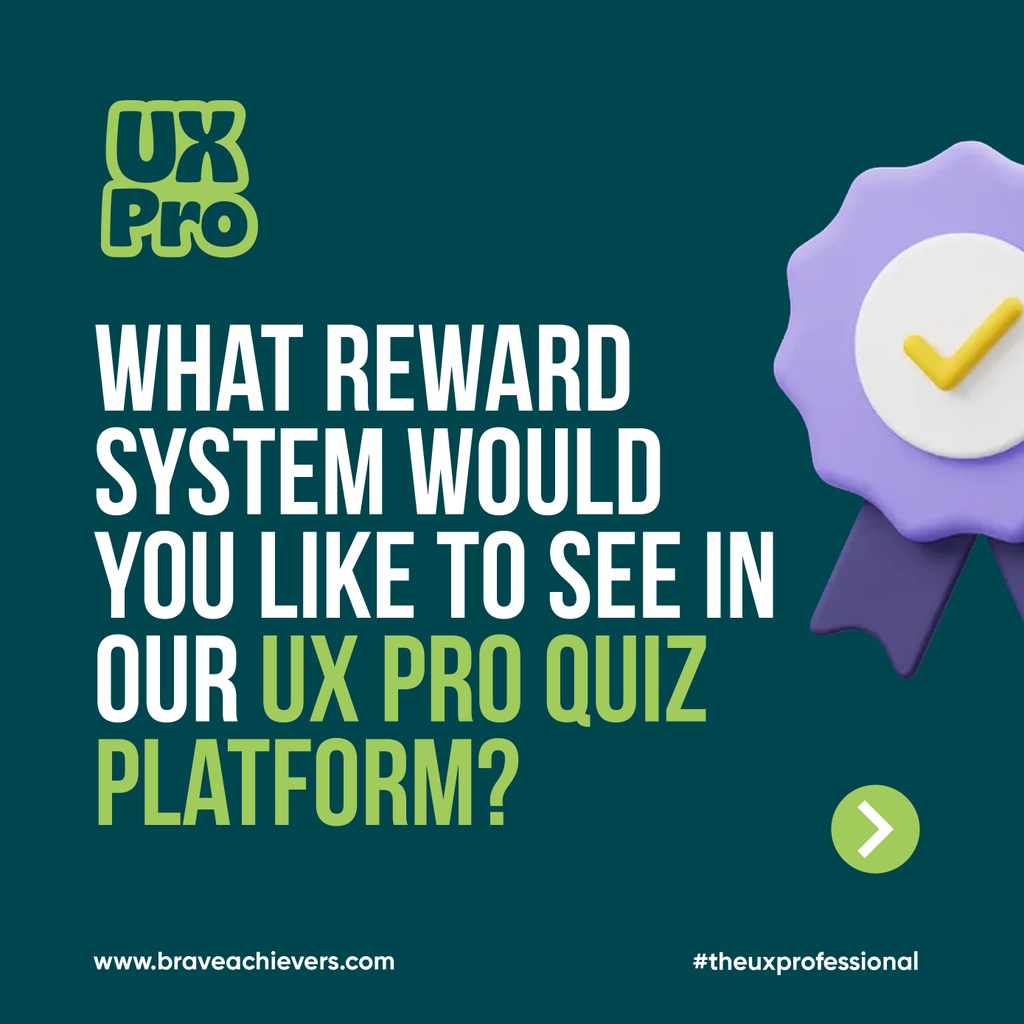 BraveAchievers's tweet image. The countdown to the launch of The UX Professional Quiz platform is on. 
We want to know your preference for reward systems. Coins or fruits? 
Tell us in the comments.
_ 
_ 
_
#productdesigntips #uiuxdesign #uxdesignmastery