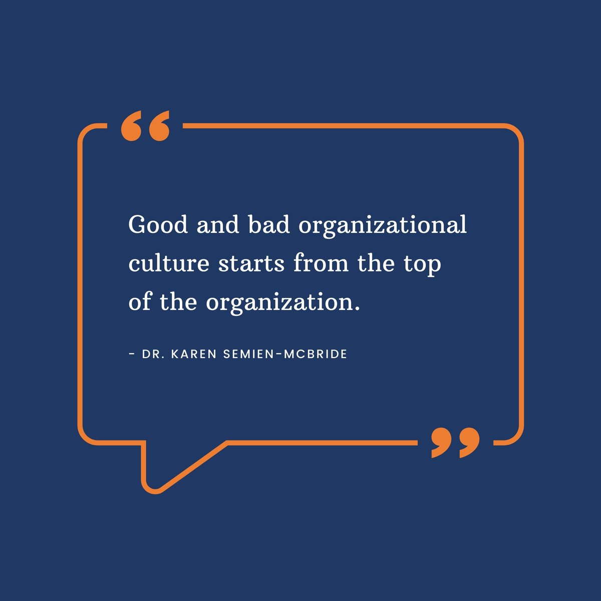 MkcircleCeo's tweet photo. Happy Thought Provoking Thursday!

"Good and bad organizational culture starts from the top of the organization." - Dr. Karen Semien-McBride (@drkarenexecoach) https://t.co/SBa18tHTlu