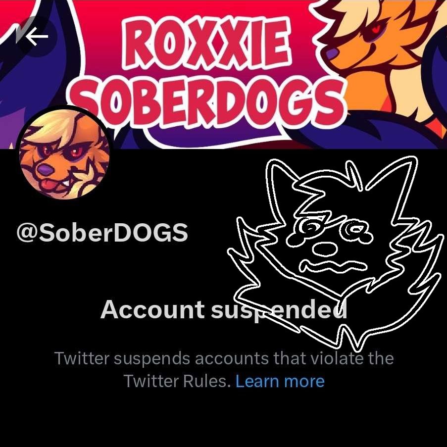 ROXXIE @ LVFC / ANTHROHIO (@roxxiekitsune) on Twitter photo My Twitter account <a href="/SoberDOGS/">MOVED ACCOUNTS</a> was wrongfully suspended Friday June 30th. I have sent in multiple appeals, all getting rejected within only hours. The account I spent years building is gone forever. I will be rebuilding on this account. Please share so that others can find me. My Twitter account <a href="/SoberDOGS/">MOVED ACCOUNTS</a> was wrongfully suspended Friday June 30th. I have sent in multiple appeals, all getting rejected within only hours. The account I spent years building is gone forever. I will be rebuilding on this account. Please share so that others can find me.