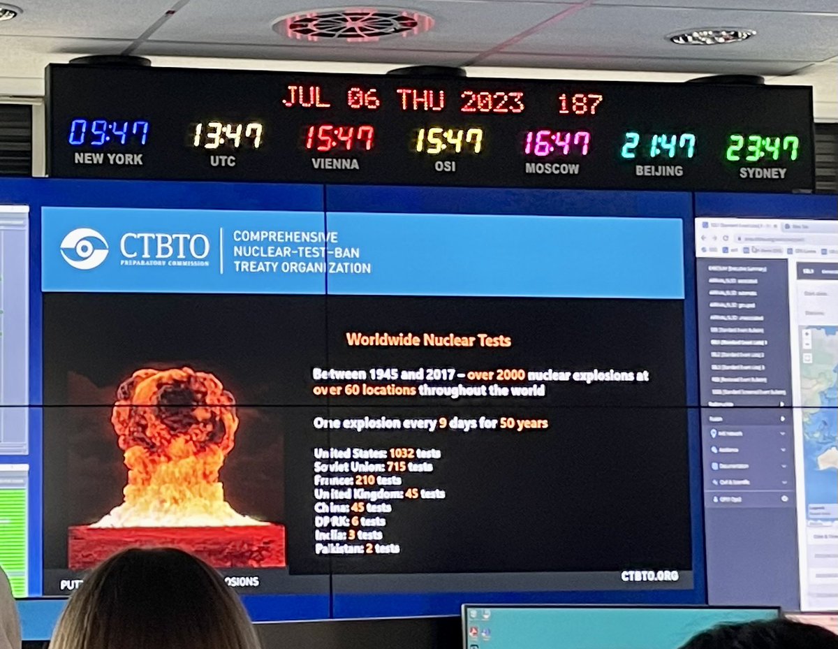 HussainHowaidi's tweet photo. Revisiting the @CTBTO once again, I'm reminded of the paramount technological benefits the #CTBT holds for member states. Let's emphasize the pressing need to set aside political differences and unite towards its entry into force. @AtomicReporters #ctbto #ARKAS2023 #AtomicLegacy2023