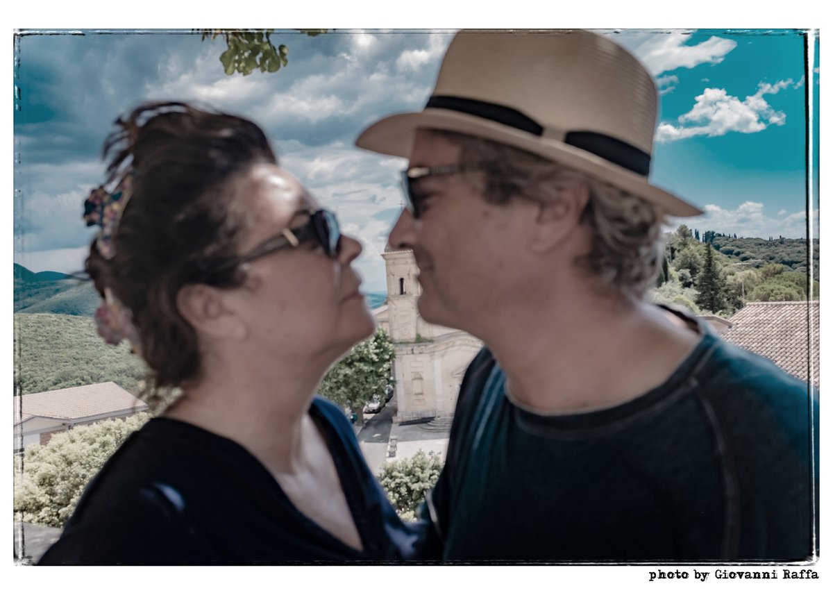 #letiziagiambalvo#vitalianonapolitano#happiness#love#lookinginyoureyes#panamahat#sunglasses#sky#clouds#church#hills#woods#mountains#lanscape#portrait#blurphotography#blureffect#smiling#facetoface#photographersphotographed#soclose#x100t#fujix100t#fujifollowme#bluesky