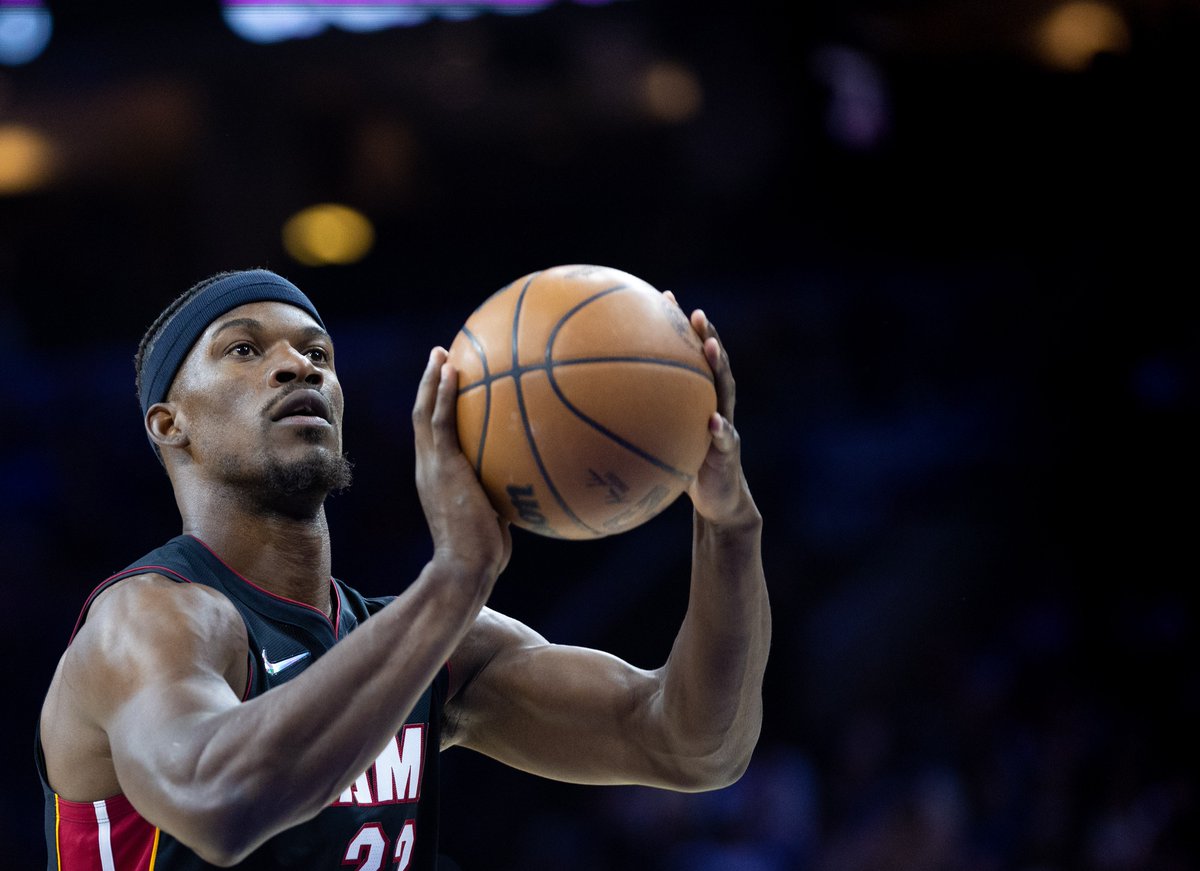 bball_ref's tweet image. On this day in 2019, 6x All-Star Jimmy Butler was sent to the Miami Heat in a sign-and-trade deal with the Philadelphia 76ers.