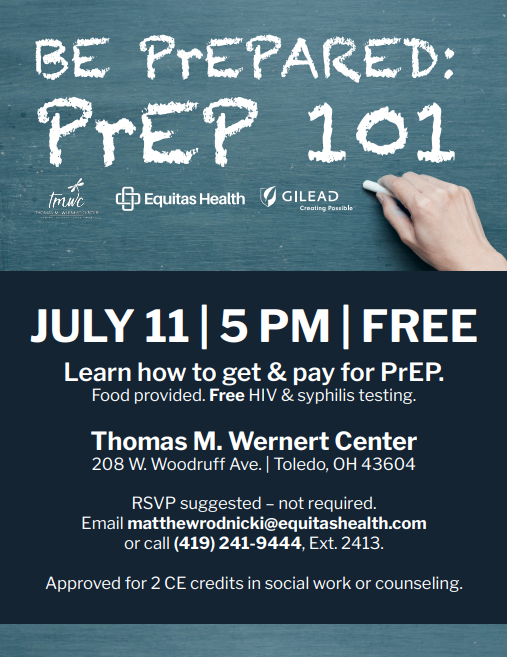 UC_MATEC's tweet photo. Join @EquitasHealth and the Toledo M Powerment group next Tuesday to learn about PrEP. Food and free HIV and Syphilis testing will be provided. For more information visit: https://t.co/9gXT12KBec https://t.co/b2bNq0hoVY