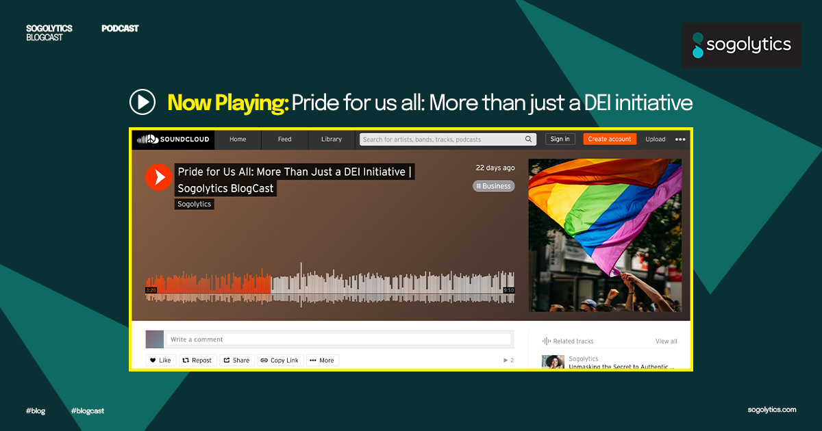 Sogolytics's tweet photo. June may be over, but that doesn't mean #pride is! Listen in on an exploration of #DEI best practices: https://t.co/vsAnNlDK1Q  #blogcast #podcast #SoundCloud https://t.co/eSqA6XiZEY