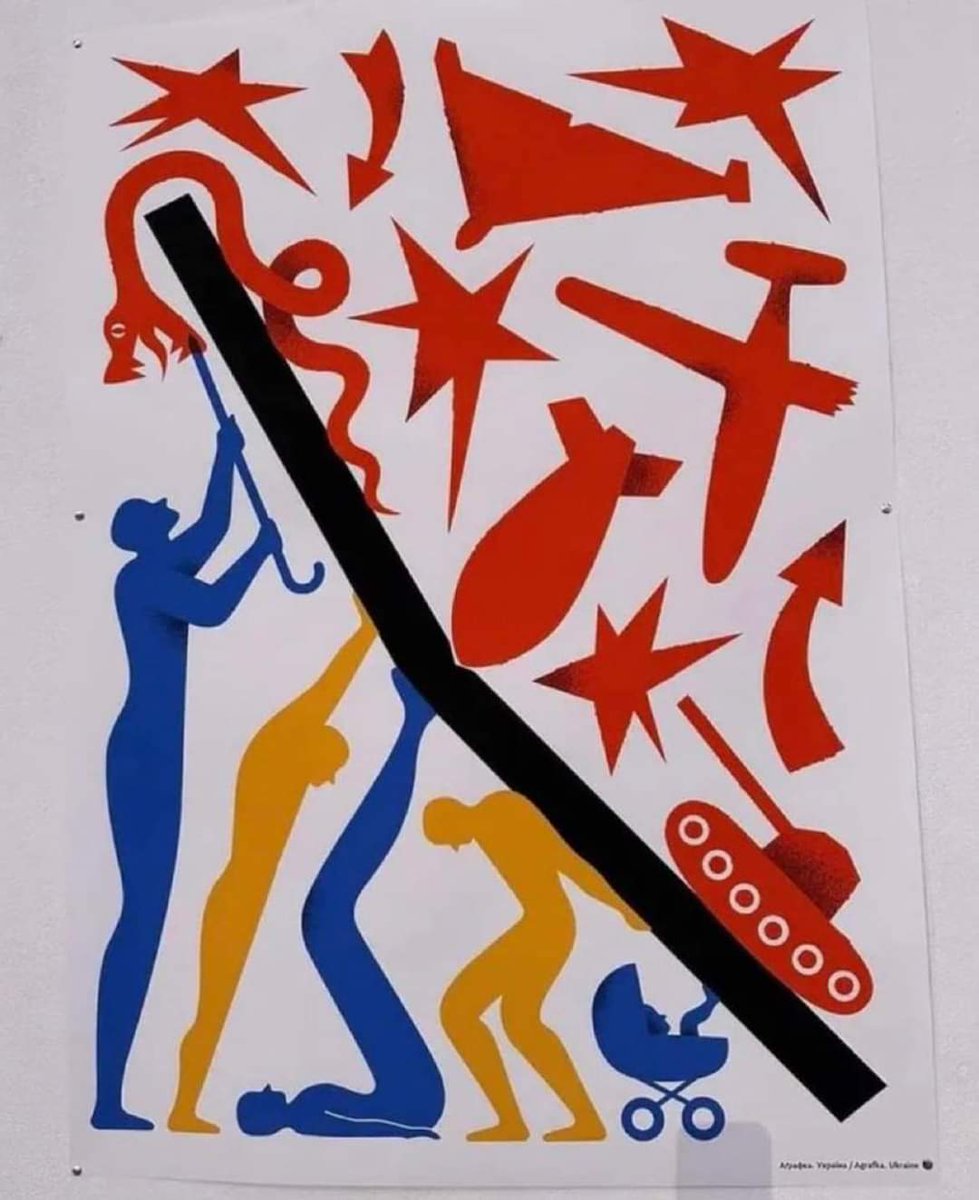 Cartel de la Feria del Libro de Kiev. Ni una palabra y lo dice todo.