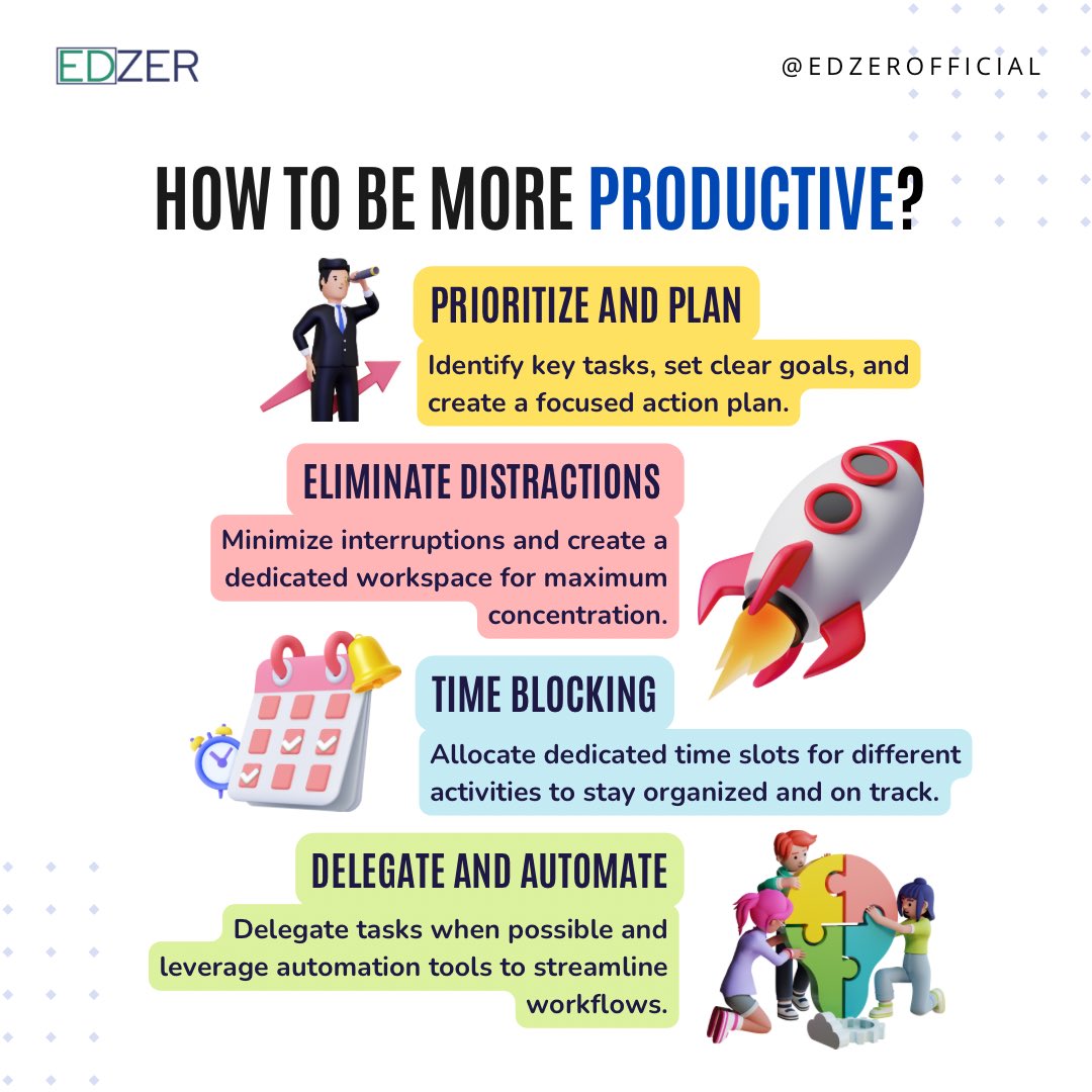 edzerofficial's tweet photo. Are you looking to supercharge your productivity and achieve more in less time? 💪🏼
Boost your productivity and achieve your goals with these 4 simple tips!✨
Start today and unlock your full potential.

#Productivity #tips #India #student #edu #learn https://t.co/wipSGFUM5d