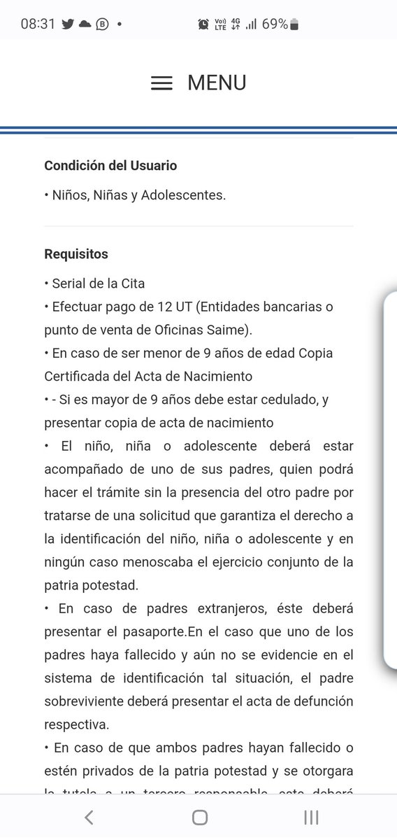 Ayma7's tweet photo. @VenezuelaSaime @EmbaVenMexico deberían colocar n sus requisitos TODO lo q debes llevar a la citala planilla sólo pide copia del acta d nacimiento del niño, cédula d identidad de quién va a acompañar al niño y cédula del niño. Y llegas y te piden cosas que no dicen en ningún lado https://t.co/OFHBHqziay