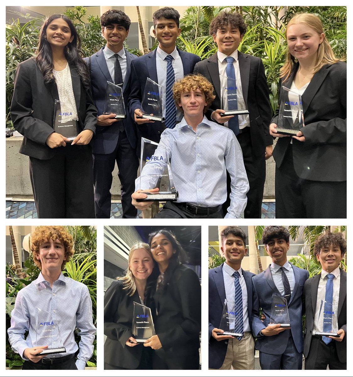 Congrats to the VHHS FBLA team members who received honors @ the Nat'l Leadership Conf in Atlanta: -Cameron Keogh--3rd in Supply Chain Management -Emma Hoffman & Sahaana Kathirvel--7th in Business Management -Purab Arora, Matthew Ju & Neil Mody-Deshmukh -- 9th in Business Plan