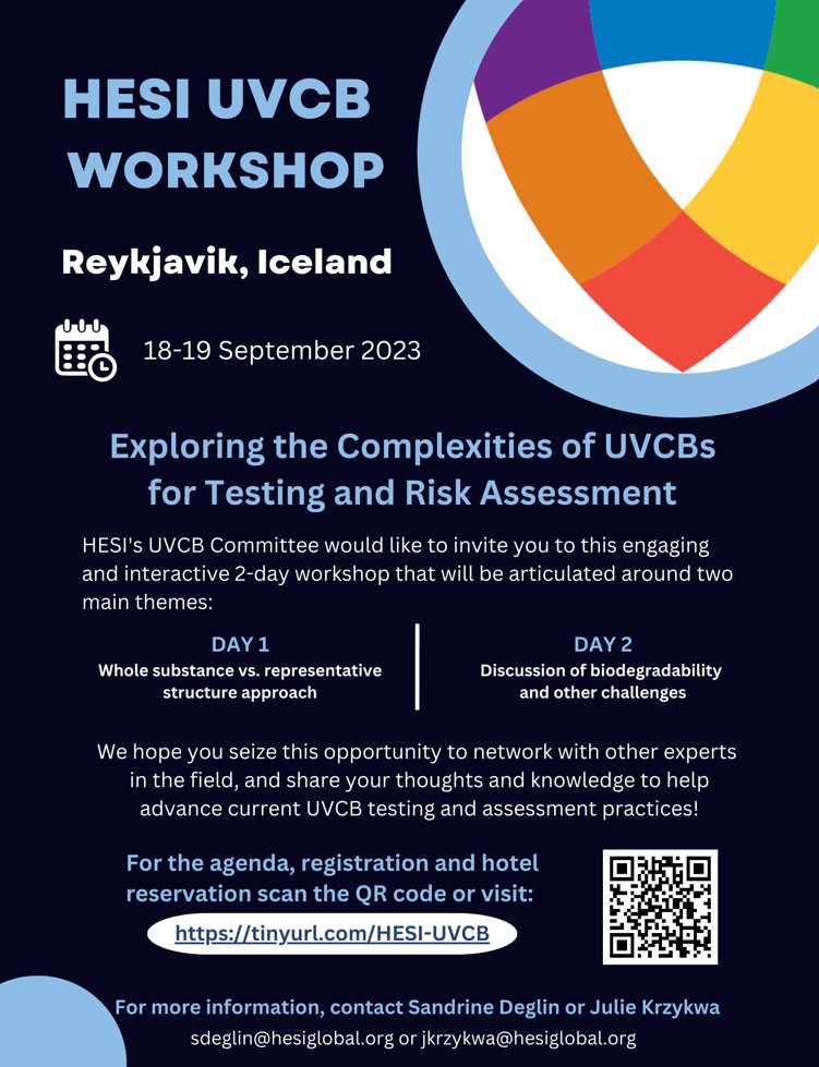 Do you study #UVCBs? Join me and <a href="/HESI_Global/">HESI</a> this September in Reykjavik Iceland as we bring together scientists from across #government, #academic and #industry sectors to help develop #solutions for assessing these substances. Hurry we still have some spots open! 👇