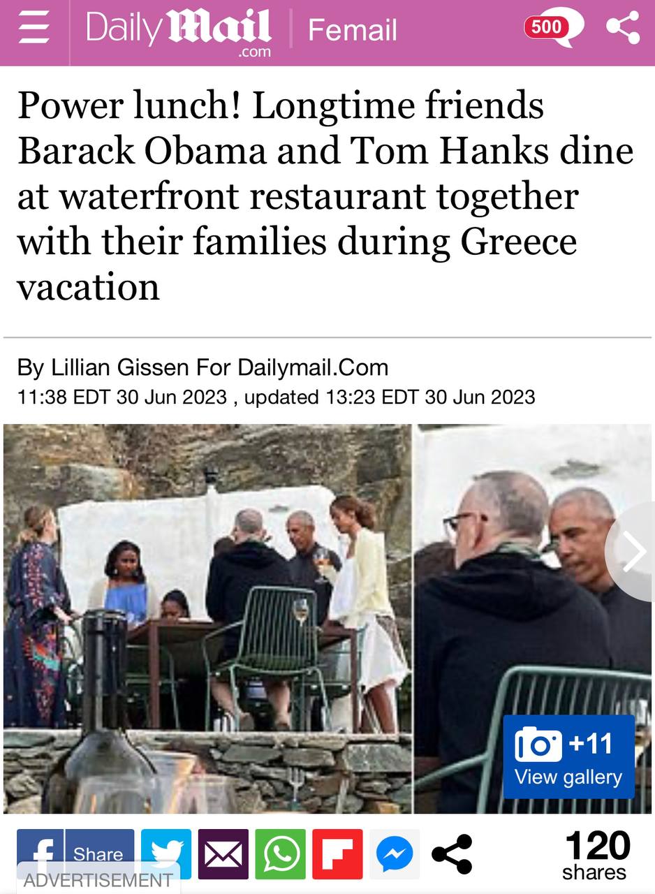 Claroscuro on Twitter "Tom Hanks & Barack Obama were spotted dining