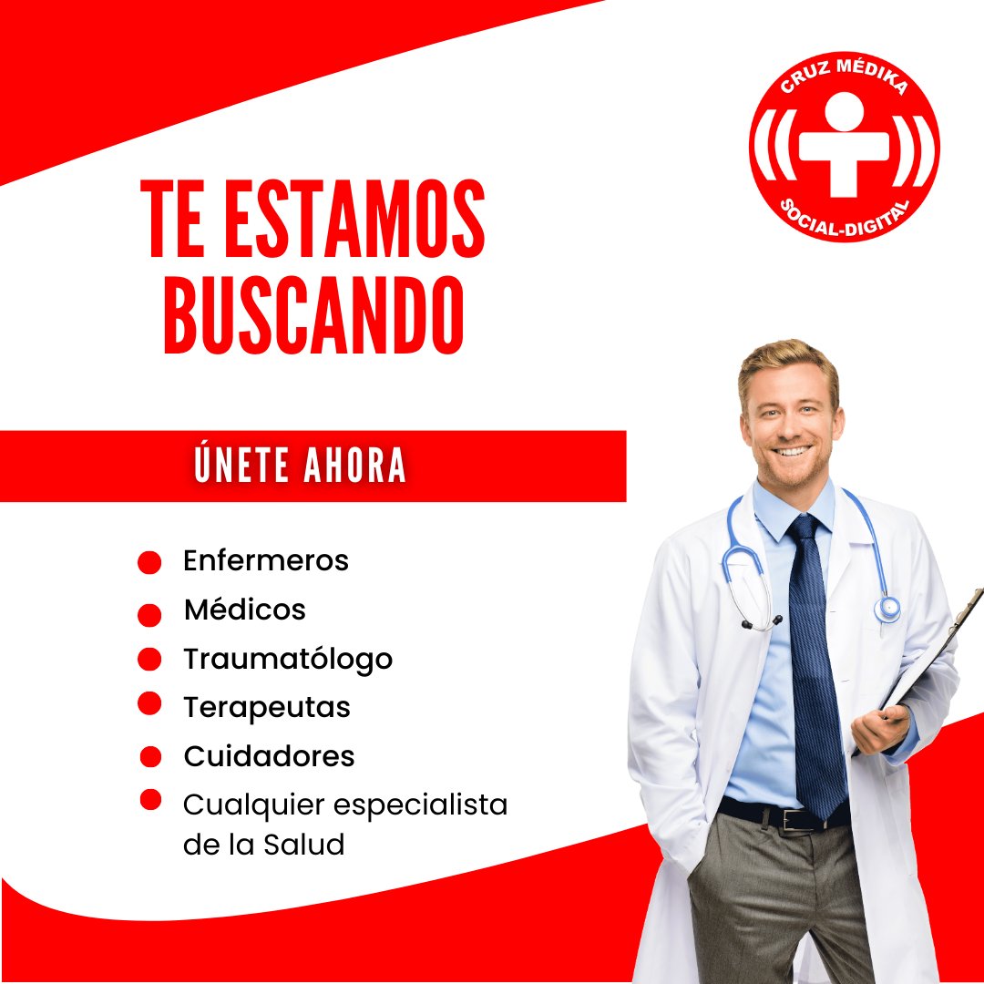 Compramos paquetes de consultas médicas.
Asesorías - Chat y Vídeo consultas de 15 minutos.
Procedimiento para Médicos a distancia
- Registrarse Gratis en Cruz Médika Proveedores         cruzmedika.com/es
- Publica tu consulta en tus horarios disponibles
