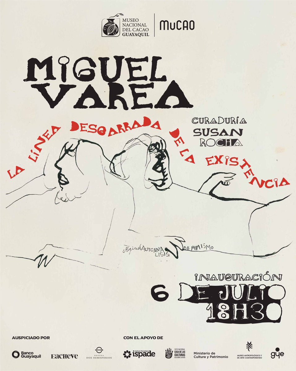 Para quienes están en Guayaquil: esto pinta buenísimo. Una Expo de Miguel Varea en el Museo del Cacao. Abre hoy
