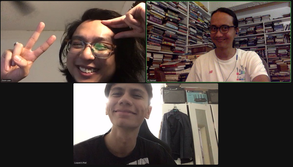 azsamad's tweet photo. Another great session of Coaching Kerjaya Muzik - talking about Meta's Threads, career planning strategy, a lil sneak peek of my upcoming jazz improvisation workshop and more...

Way to go @adlanmusic @Xannial!

Missing @ruviyamin this time but he will watch the replay later :) https://t.co/xFwFdorCz7
