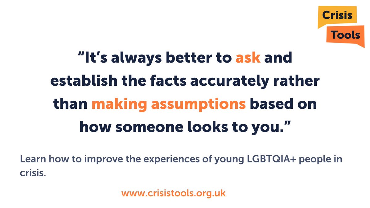 🏳️‍🌈In our second LGBTQIA+ learning guide “Barriers to Access”, we explore the importance of safe spaces and inclusivity for young people, with practical advice and resources to help navigate the unique challenges and intersections of identity.

Sign up now: crisistools.org.uk/training/lgbtq…