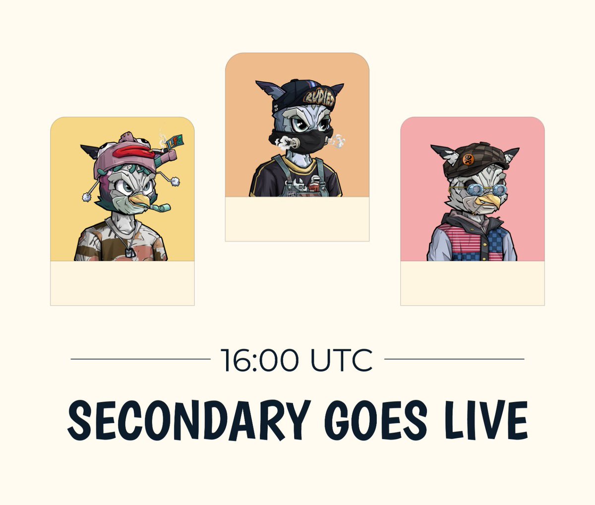 Rudies (@rudiesnft) on Twitter photo Rudies have SOLD OUT!
We took careful planning on the right time to open up trading.
Your NFTs will be unfreezing at 16:00 UTC today and secondary trading on <a href="/MagicEden/">Magic Eden 🪄</a> will go live.
The staking for Rudie Bats also go live at the same time on stake.rudies.io! Rudies have SOLD OUT!
We took careful planning on the right time to open up trading.
Your NFTs will be unfreezing at 16:00 UTC today and secondary trading on <a href="/MagicEden/">Magic Eden 🪄</a> will go live.
The staking for Rudie Bats also go live at the same time on stake.rudies.io!