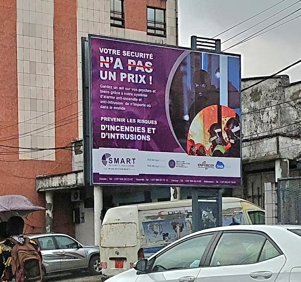 aristidemabatto's tweet image. #SmartSecuritySolutions décline le prix de la sécurité en affichage avec une accroche à double niveau de lecture. Pas extra comme DA, mais maline. Et surtout la campagne n'est pas signée.
@MincomCameroun
#SniperDePub