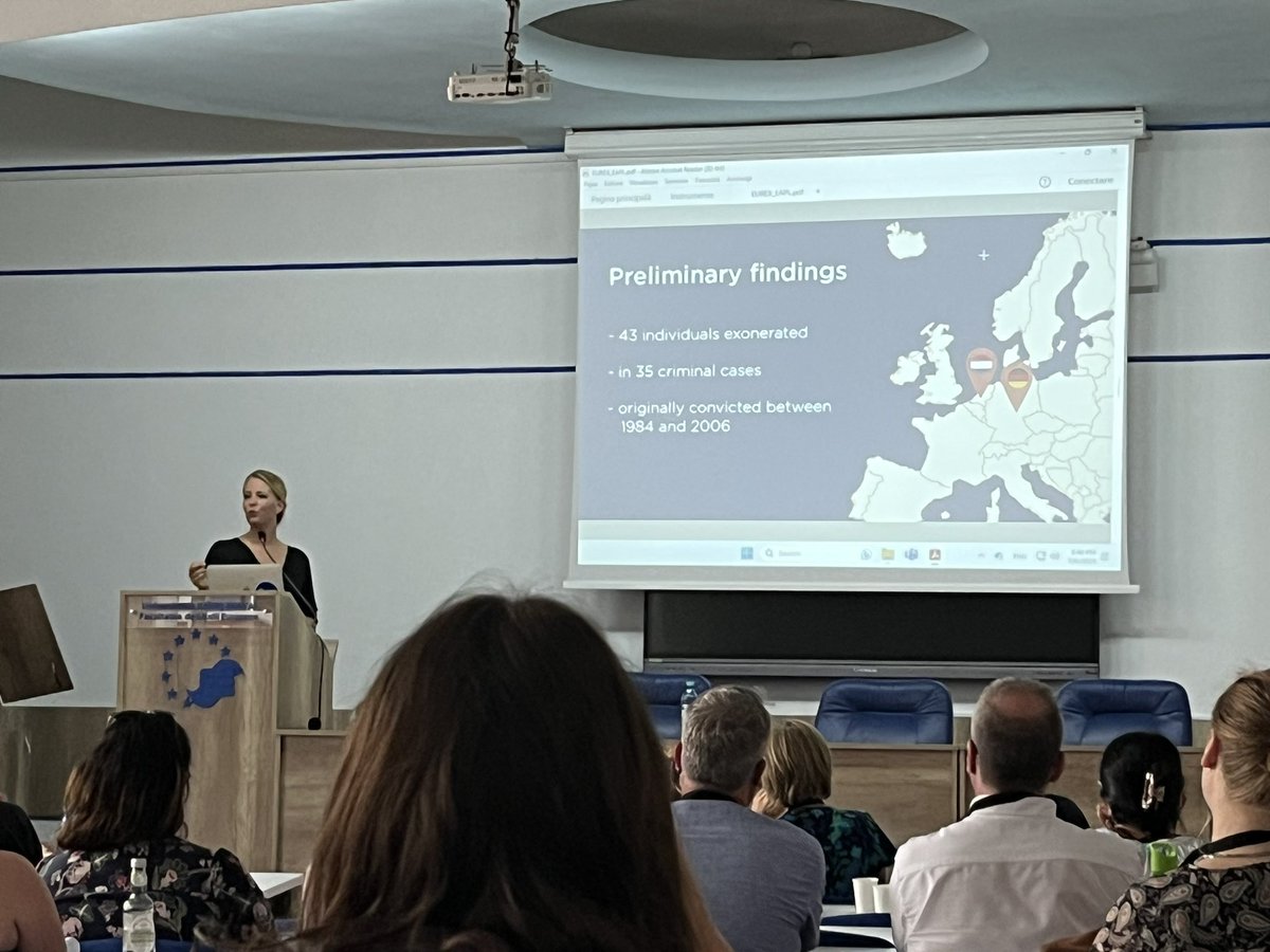 Introducing the EUREX project to collect a shared database of European exonerations and wrongful convictions is @LindaGeven at #EAPL23. A useful resource to those with eye to legal, psychological, and criminological issues