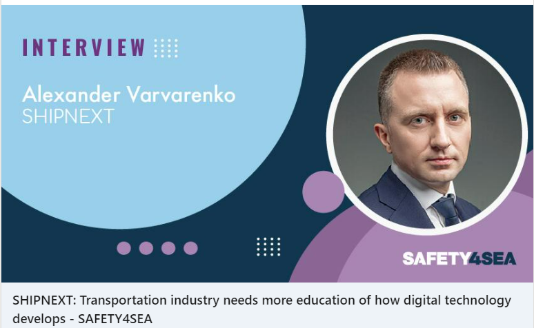 SalesShipnext's tweet photo. I will be happy to tell you more then what you can read below in the interview p.walisch@shipnext.com
#transportation #digitalshipping #shipnext #technology Industry needs more education of how digital technology develops. @safety4sea 
Leave your comments.
https://t.co/eVjGsWkTua https://t.co/tHFBadHB0T