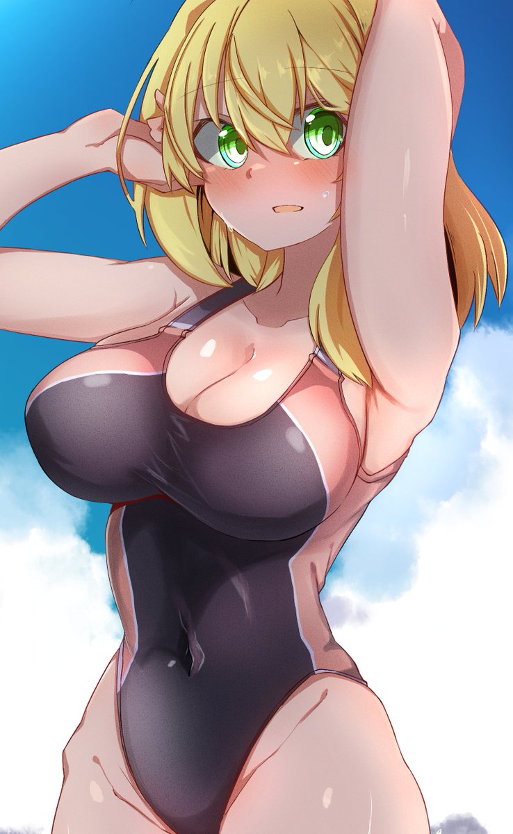 #暑いので水着絵で体温調節する
翡翠は幽霊なので体温が低いんですよ 