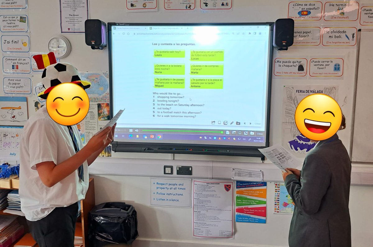 DeaneryLanguage's tweet image. Year 8 Spanish have been acting out dialogues where they invite each other to go out and accept or decline 💬🇪🇸 @deaneryhigh