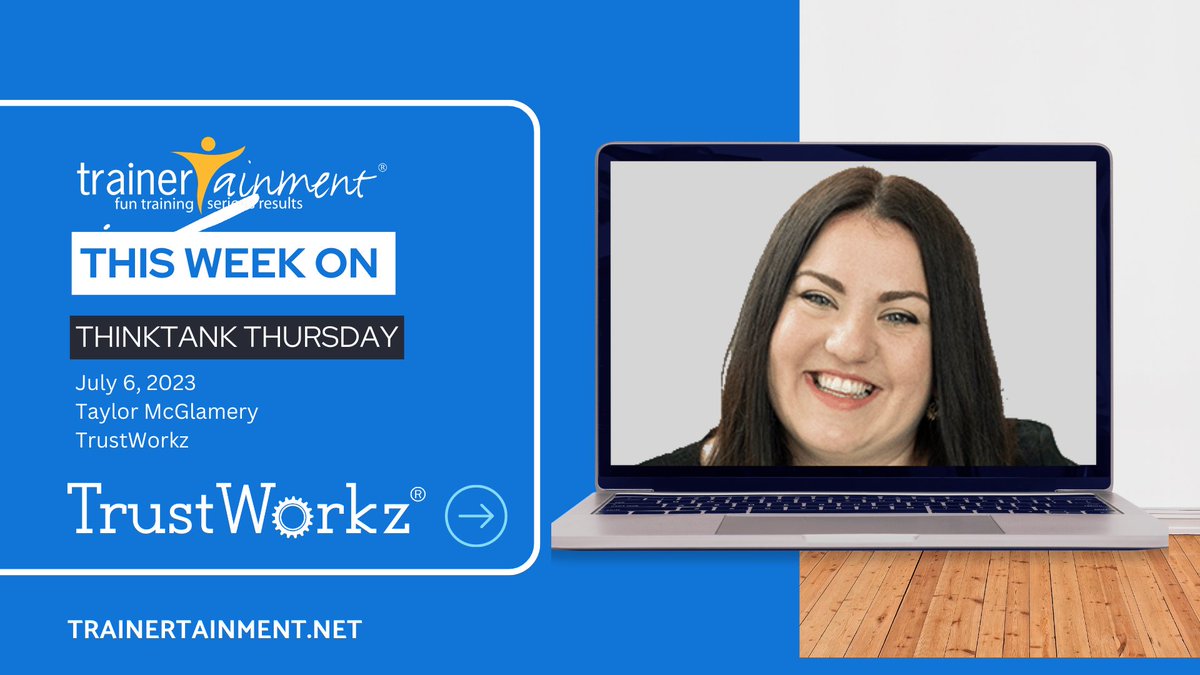 TrustWorkz's tweet photo. Our very own @taylormcglam is featured on this week's @trainertainment ThinkTank Thursday! Tune in at 2PM eastern here: https://t.co/qniJy6DfKe https://t.co/m1sYACmL5f