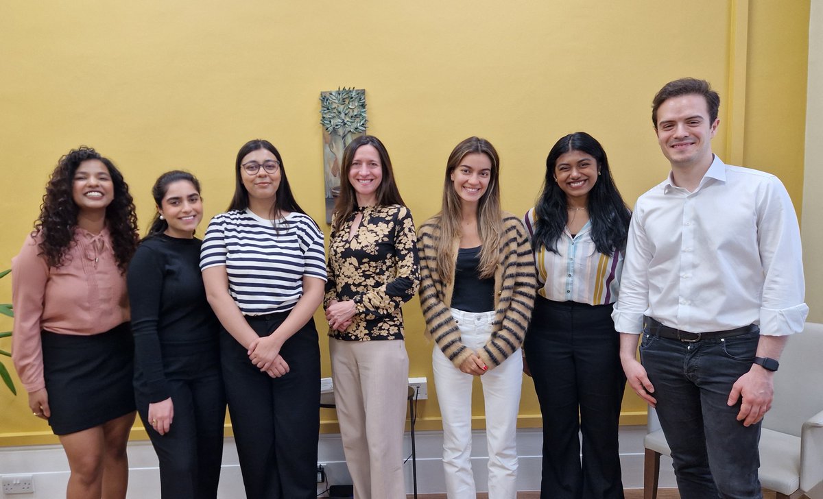 Imperial College Business School (<a href="/ImperialBiz/">Imperial Business School</a> ) MSc Management consulting project team visits Medical Prime (UK) menopause clinic. Right to left: Emir Gamgam, Evana Mariam Thomas, Lidia Mera Vilariño, Dr Theodora Kalentzi, Mansi Jain, Zainab Asad, Sweta Tripathi
