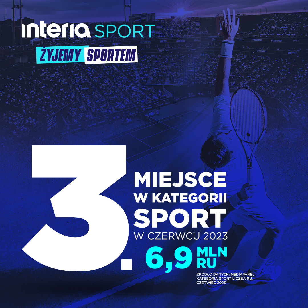 Dzieje się! Dzięki naszym czytelnikom, naszym użytkownikom mamy dwa raz podium - wspólnie Grupa Polsat-Interia 2. miejsce w kategorii Sport i samodzielnie <a href="/SportINTERIA/">Interia Sport</a> na 3. miejscu w kategorii serwisów sportowych