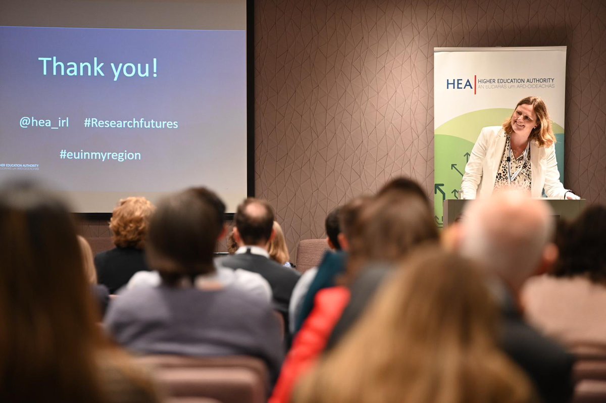hea_irl's tweet photo. Dr Deirdre Quinn, Senior Manager, Research, Policy and Strategic Planning, HEA closes the conference reflecting on the day’s events. The HEA would like to thank all who could attend today’s event and especially all our wonderful speakers for giving their time to be here. https://t.co/29epaQqgvk