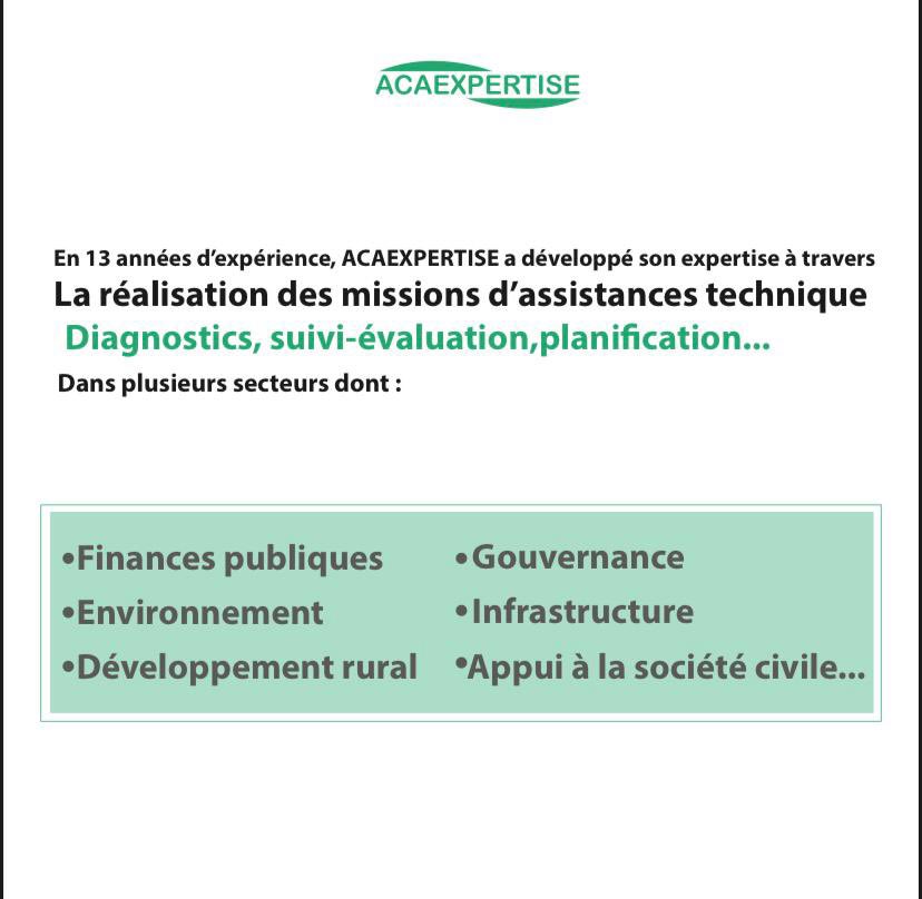 AcaExper's tweet image. ACAEXPERTISE fournit aux entreprises et organisations internationales, des experts pour des missions d’assistance technique financées par les bailleurs de fonds et partenaires au développement. 
Pour en savoir plus 👇🏽

aca-expertise.com