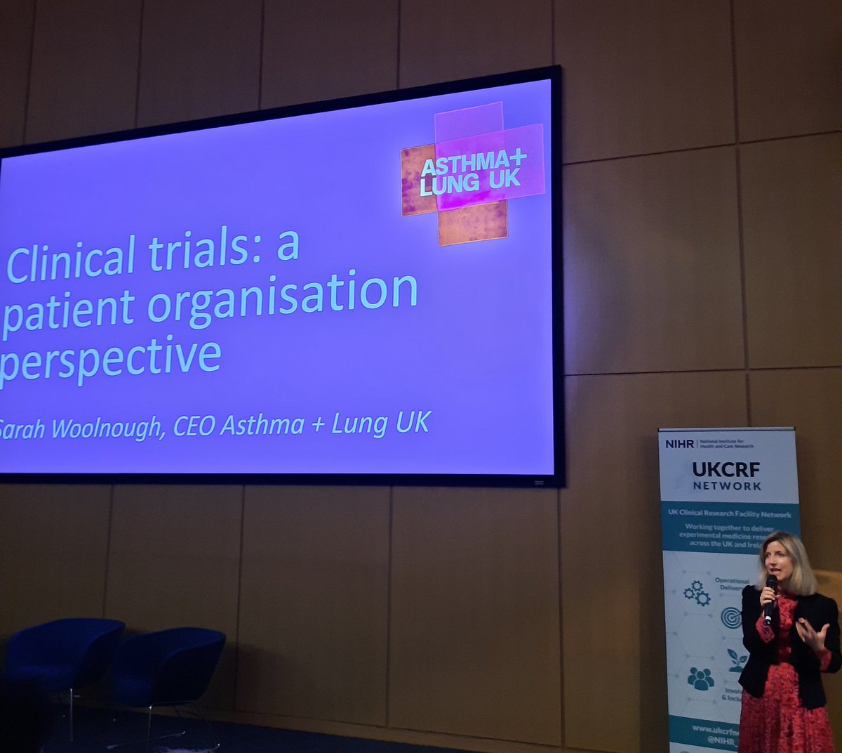 RoyalSurreyCRF's tweet photo. Great to hear from Sarah Woolnough from @asthmalunguk, providing treatment and support, and linking patients with innovators for respiratory and lung health research #crfconf23 #ppiep @NottmCRF https://t.co/6DfTDZ9C6R