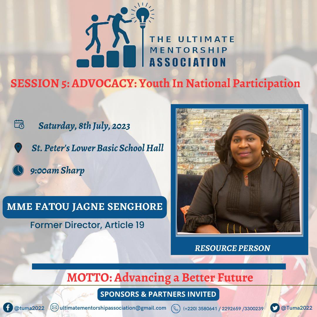 One of Gambia’s finest advocates: relentless, innovative, action-oriented and impact-driven. 

TUMA couldn’t have gotten any better resource person for this session on advocacy. 

Fatou Jagne Senghore, we are honoured of your service in building the next generation of leaders.