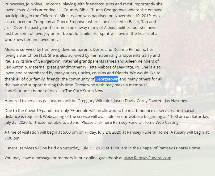 KGoupil2's tweet image. Georgetown (Texas): un cas de #GITC #DIPG avec une carrière de plus de 3 km de diamètre.
#CancerPédiatrique
#ChildhoodCancer