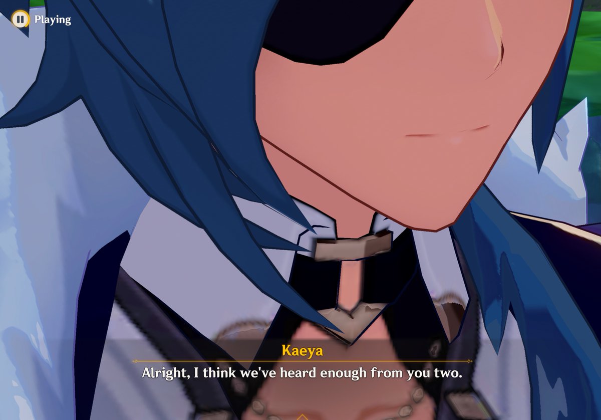 Ayla_on's tweet photo. Kaeya is the best brother ever, this absolutely made my heart melt. He saw how distraught Klee was from their fighting and stepped in. I wonder if Diluc used to protect him, like Kaeya protects Klee now…😢 https://t.co/ihEzOB1LXV