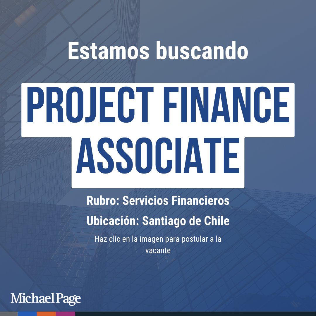 PageGroupCL's tweet photo. ¿En busca de oportunidades laborales? Te invitamos a formar parte de nuestro proceso de reclutamiento en la posición Project Finance Associate. Aplica en: https://t.co/iXgTzeaHBQ 💼🔎 https://t.co/QHXdidFbUQ