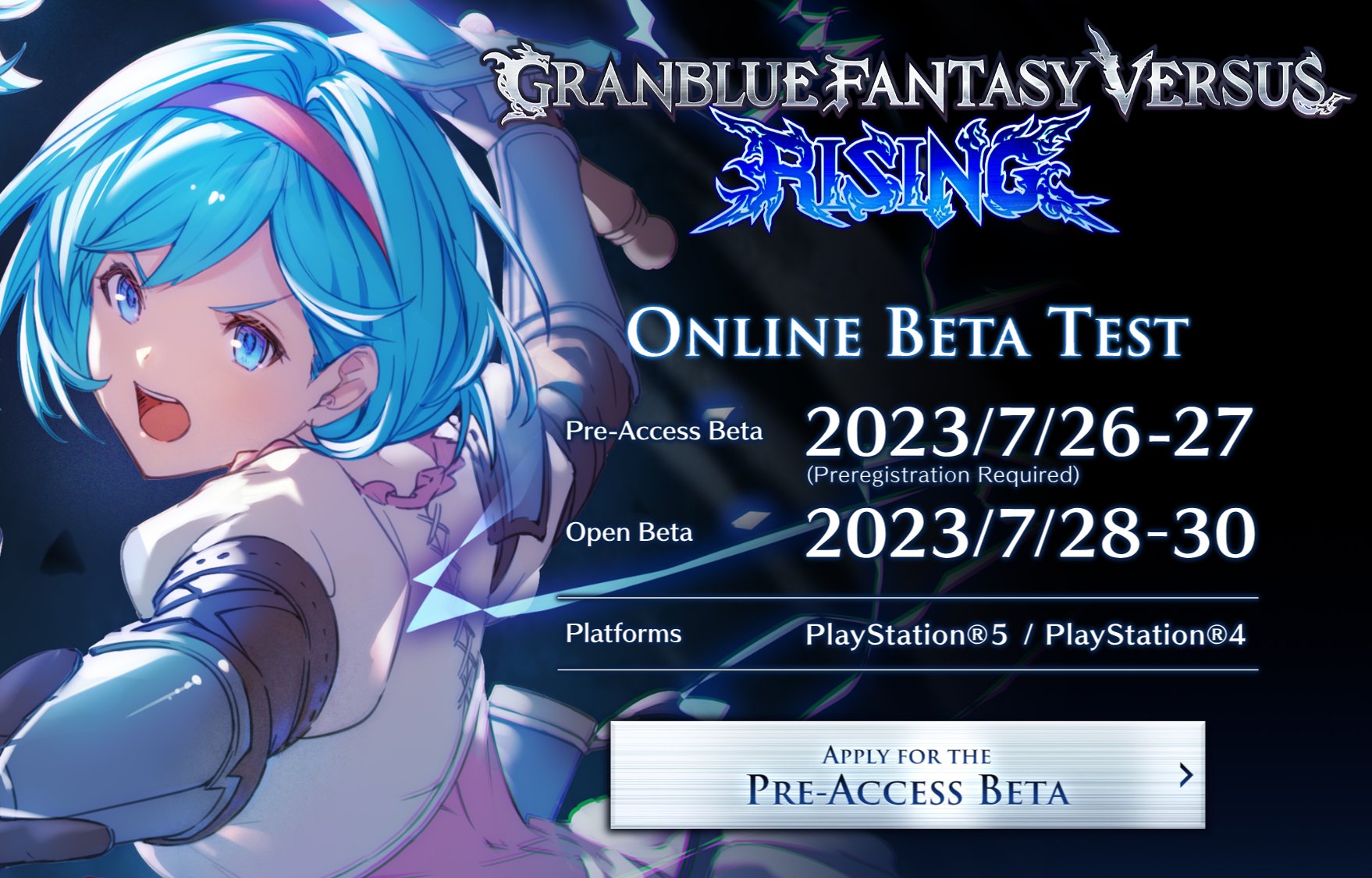 Lbabinz 🇨🇦 on X: Granblue Fantasy Versus Rising pre-access online beta  test signup   / X