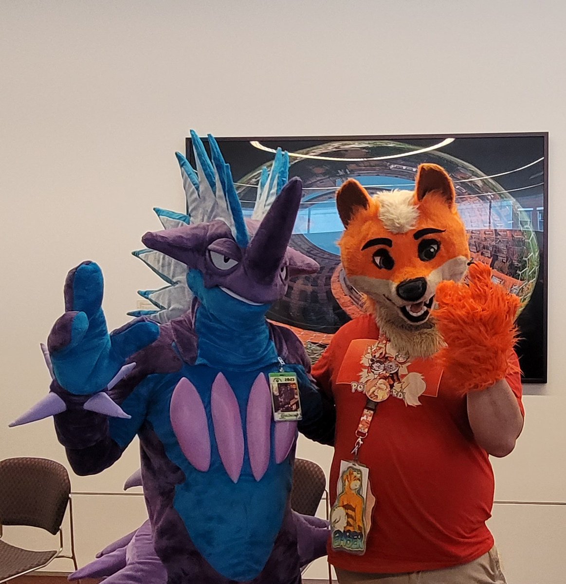 BerryBomber's tweet photo. Some fursuiting highlights from Anthrocon! Shoutout to the guy with the Metroid key shirt ironically being the first person I wanna get a pic with 😂 https://t.co/HQCDKbieat