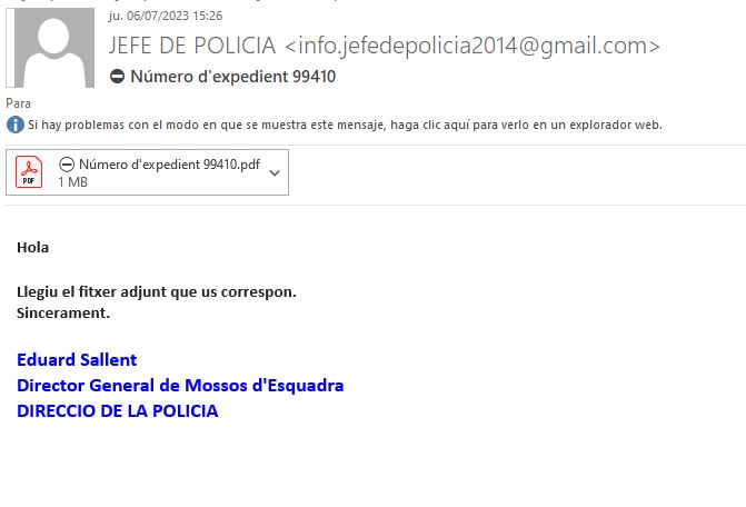 explainersgroup's tweet image. Hem rebut aquest correu dels @mossos 
L&apos;esborrem, però perque n&apos;esteu al cas.