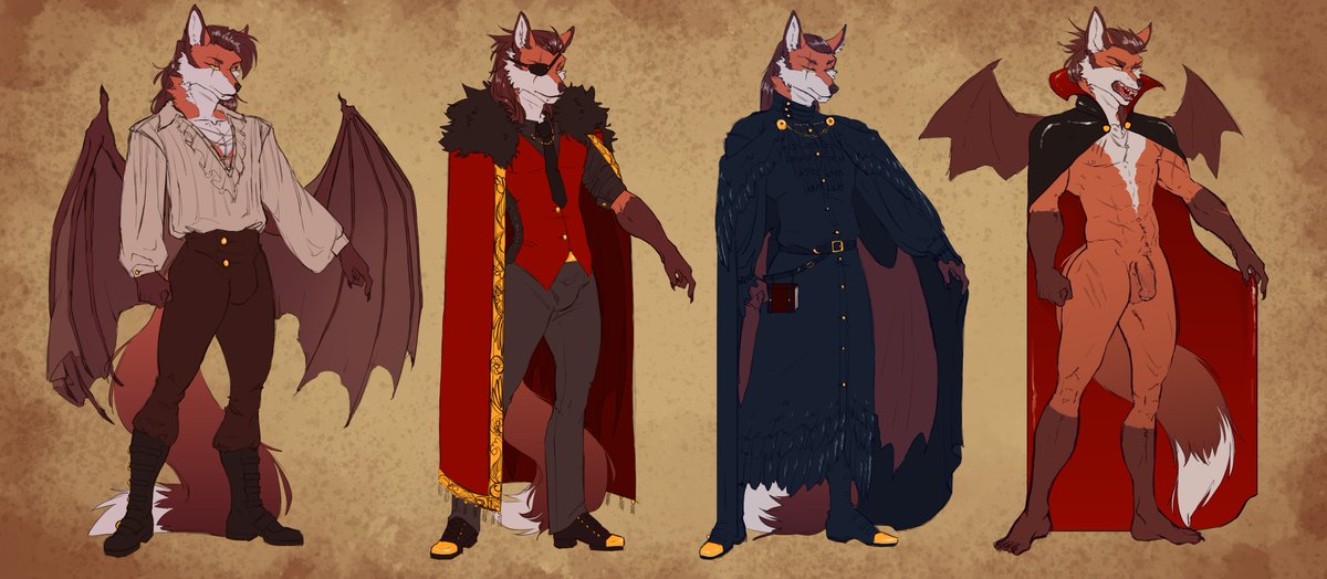 Vampire fox bat concepts for Koshiro. Which one is your favorite?